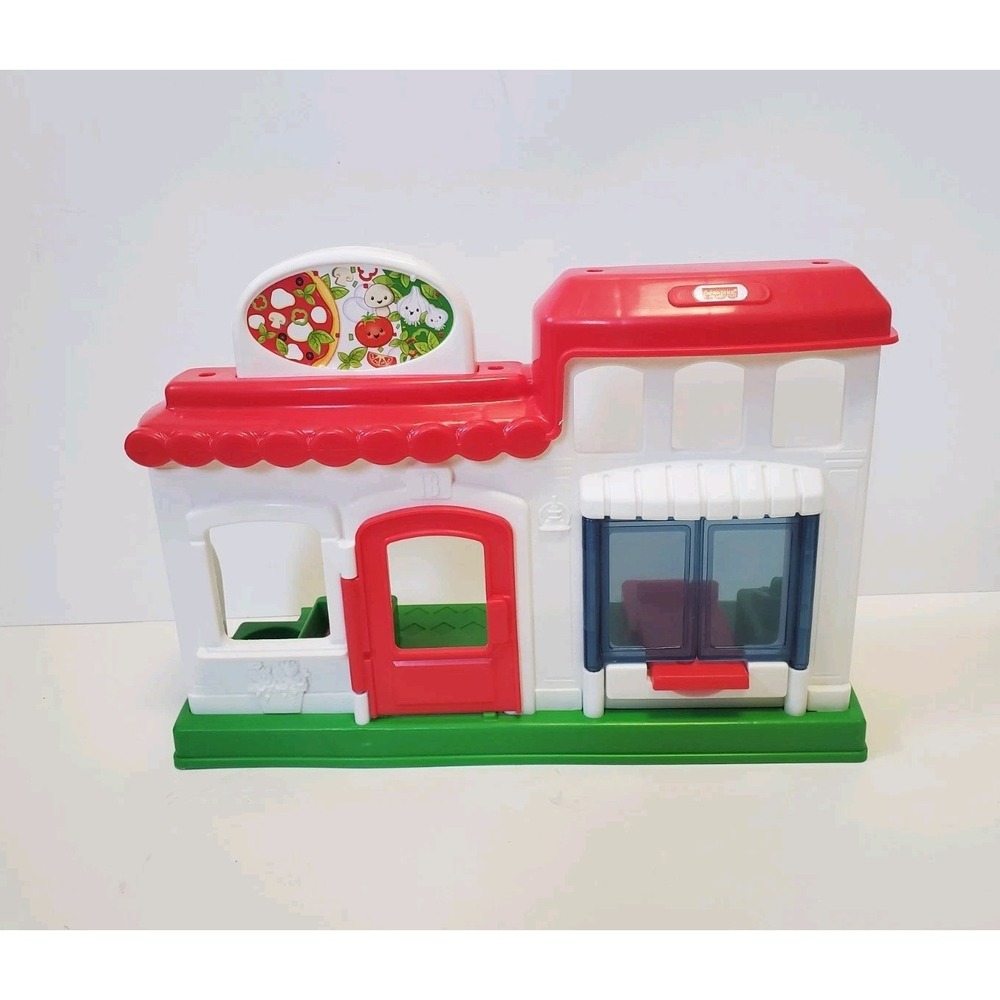 Fisher-Price Little People Pizza Shop Playset Red White Green Mattel 2014 CDH69